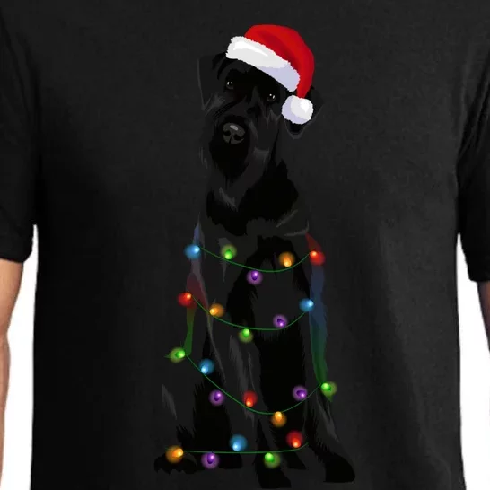 Giant Schnauzer Christmas Lights Xmas Dog Lover Gift Pajama Set