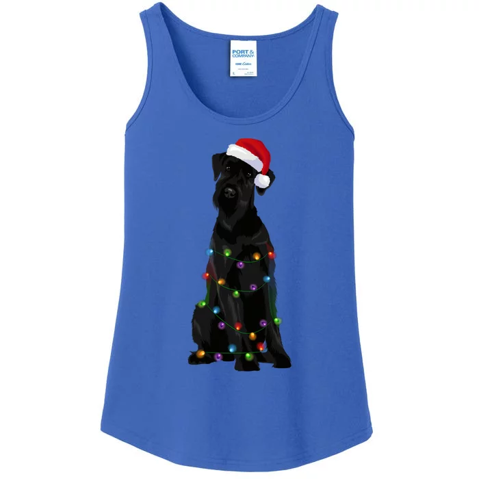 Giant Schnauzer Christmas Lights Xmas Dog Lover Gift Ladies Essential Tank