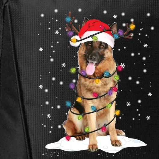 Ger Shepherd Christmas Tree Light Pajama Dog Xmas Funny Gift City Backpack