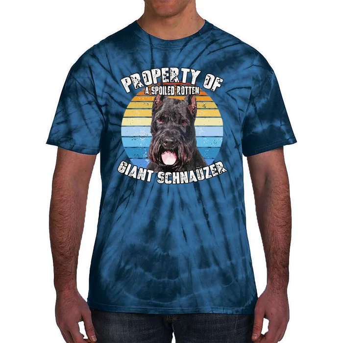 Giant Schnauzer Cropped Retro Property Of Cute Dog Tie-Dye T-Shirt