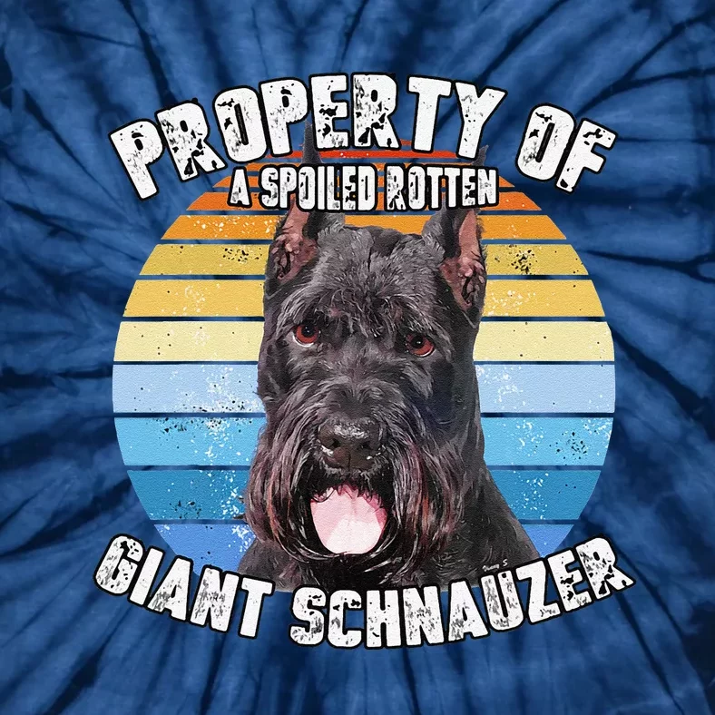 Giant Schnauzer Cropped Retro Property Of Cute Dog Tie-Dye T-Shirt