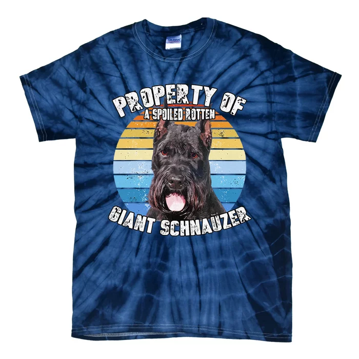 Giant Schnauzer Cropped Retro Property Of Cute Dog Tie-Dye T-Shirt