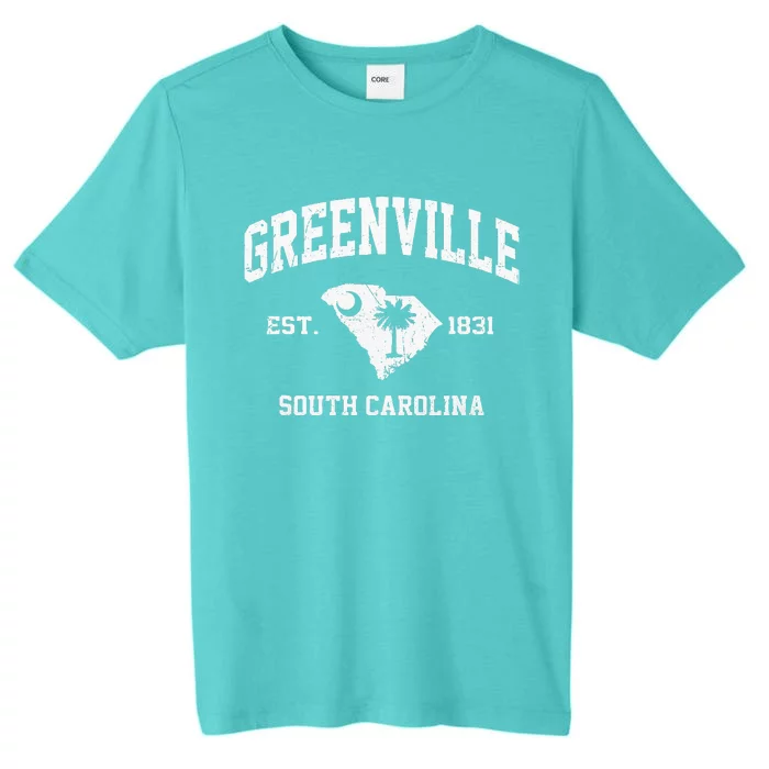 Greenville South Carolina SC Vintage State Athletic Style ChromaSoft Performance T-Shirt