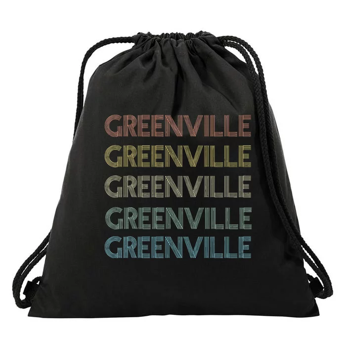 Greenville South Carolina Pride Vintage State Drawstring Bag