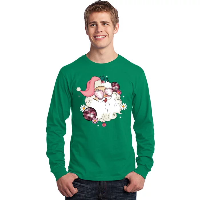 Groovy Santa Claus Disco Christmas Holiday Long Sleeve Shirt