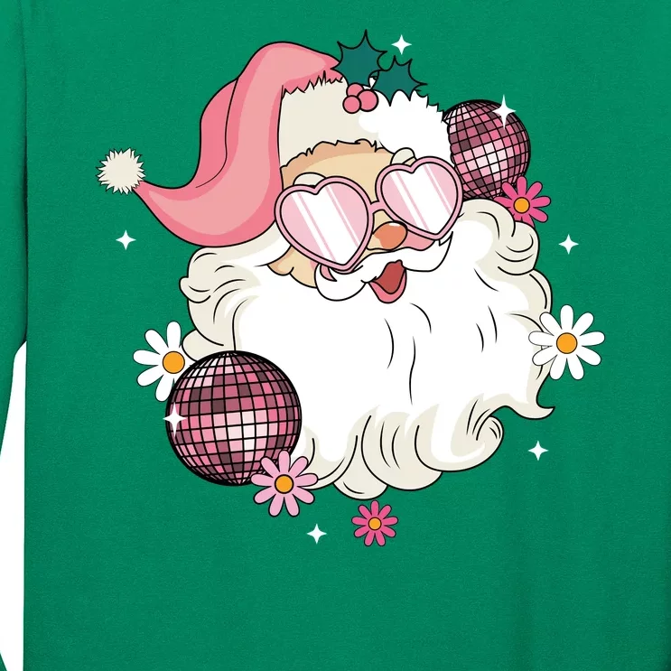 Groovy Santa Claus Disco Christmas Holiday Long Sleeve Shirt