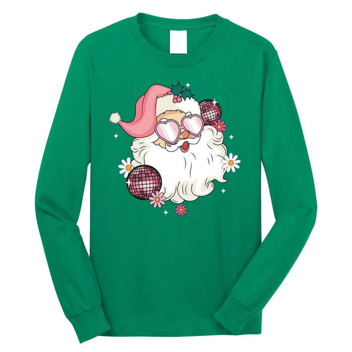 Groovy Santa Claus Disco Christmas Holiday Long Sleeve Shirt