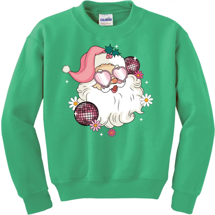 Groovy Santa Claus Disco Christmas Holiday Kids Sweatshirt