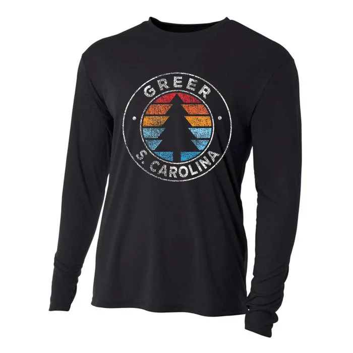 Greer South Carolina Sc Vintage Retro 70s Cooling Performance Long Sleeve Crew