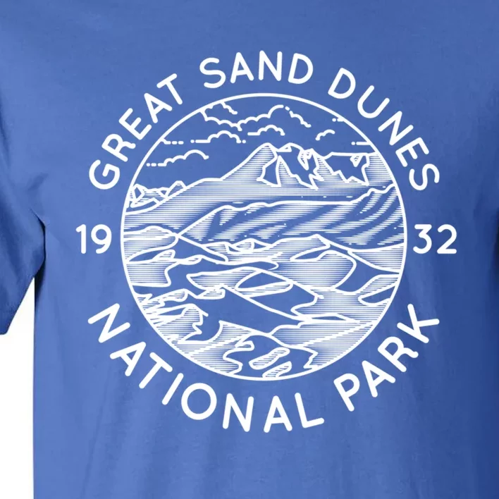 Great Sand Dunes National Park Cool White Line Art Outdoor Gift Tall T-Shirt