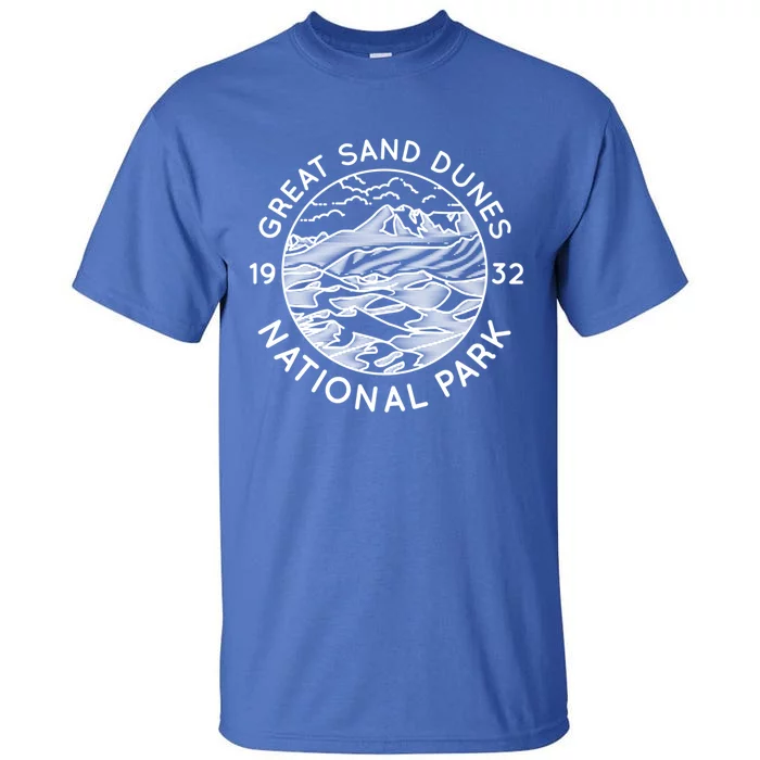 Great Sand Dunes National Park Cool White Line Art Outdoor Gift Tall T-Shirt