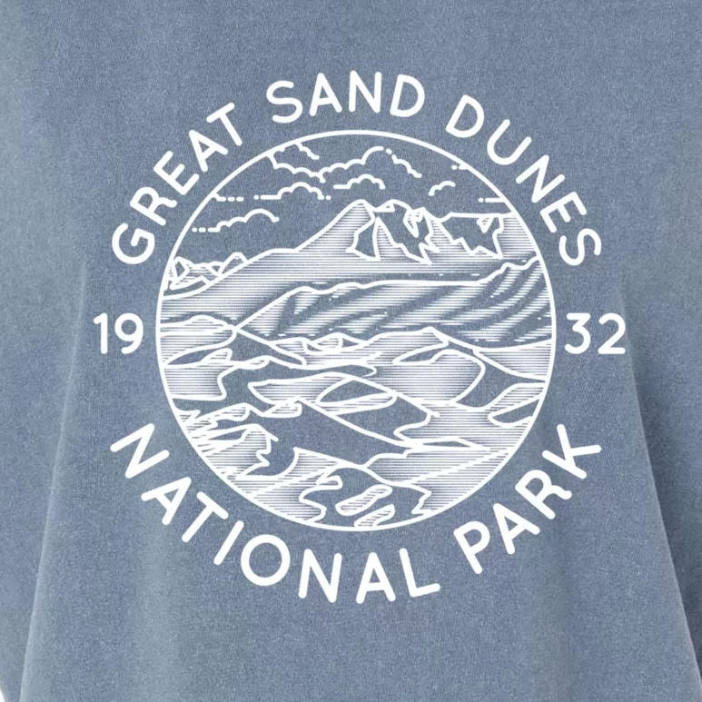 Great Sand Dunes National Park Cool White Line Art Outdoor Gift Garment-Dyed Women's Muscle Tee