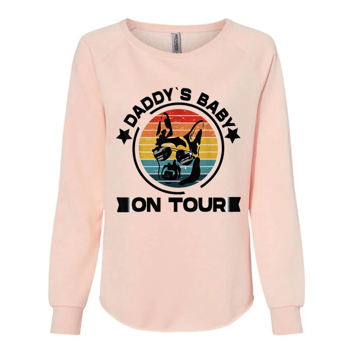 German Shepherd Daddys Dog On Tour Vintage German Shepard Womens California Wash Sweatshirt