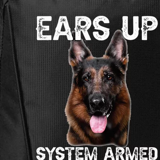 German Shepherd Dog Ears Up System Armed City Backpack