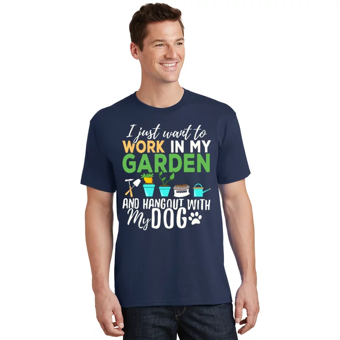 Gardening Shirts Dog Lover Gardener Garden Pet Gift Plants T-Shirt