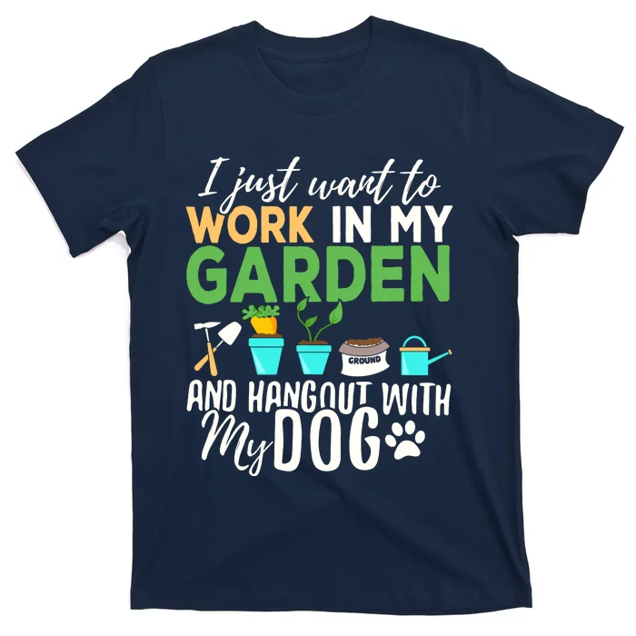 Gardening Shirts Dog Lover Gardener Garden Pet Gift Plants T-Shirt