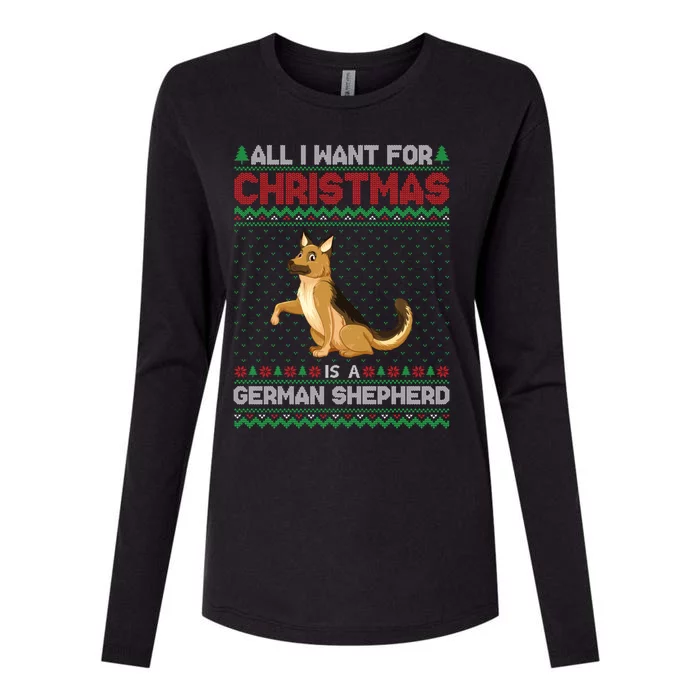 Ger Shepherd Dog Christmas Outfits Cool Ugly Xmas Sweater Gift Womens Cotton Relaxed Long Sleeve T-Shirt