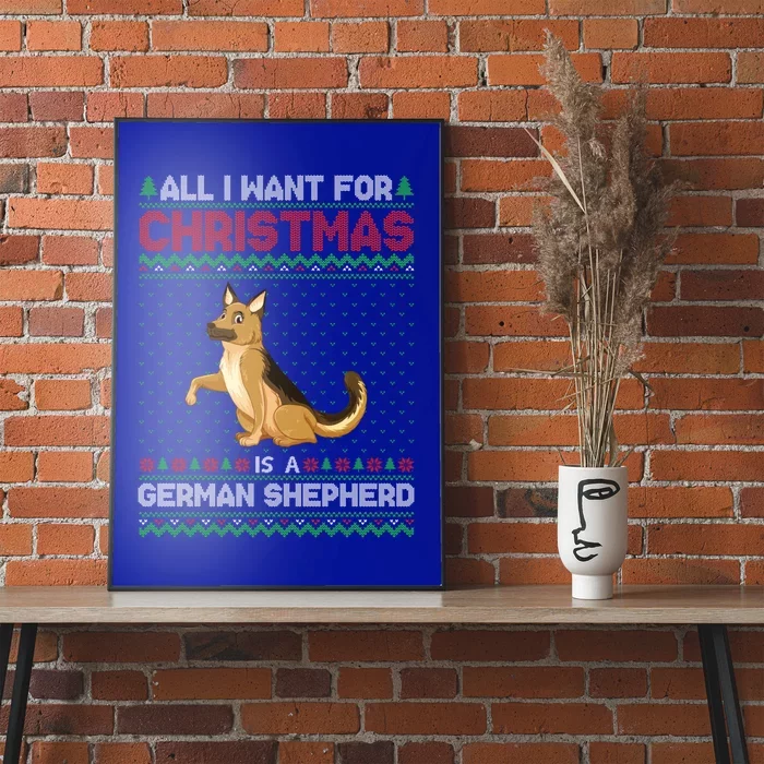 Ger Shepherd Dog Christmas Outfits Cool Ugly Xmas Sweater Gift Poster