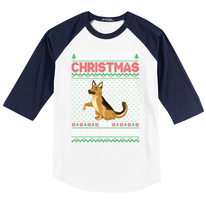 Ger Shepherd Dog Christmas Outfits Cool Ugly Xmas Sweater Gift Baseball Sleeve Shirt