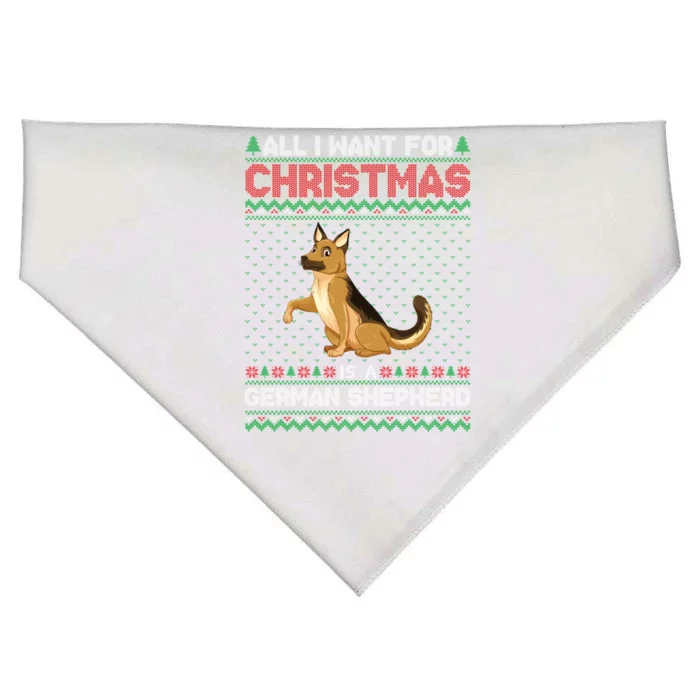 Ger Shepherd Dog Christmas Outfits Cool Ugly Xmas Sweater Gift USA-Made Doggie Bandana