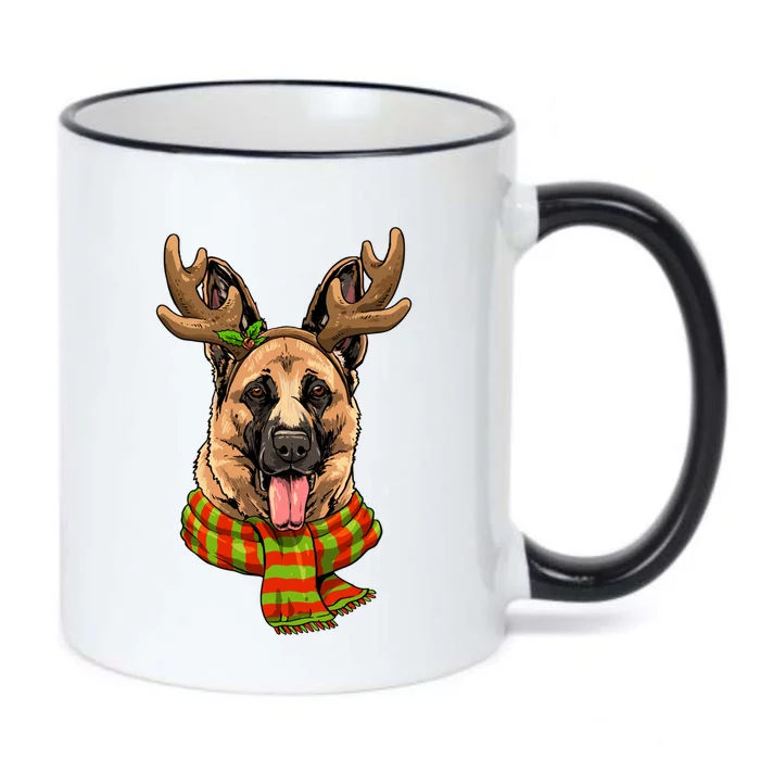 Ger Shepherd Dog Christmas Santa Clause Reindeer Xmas Great Gift Black Color Changing Mug