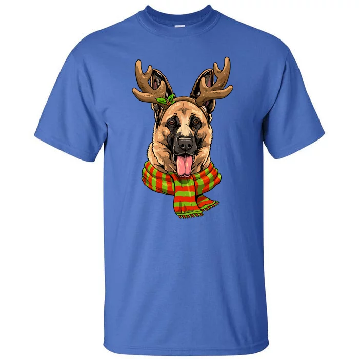 Ger Shepherd Dog Christmas Santa Clause Reindeer Xmas Great Gift Tall T-Shirt