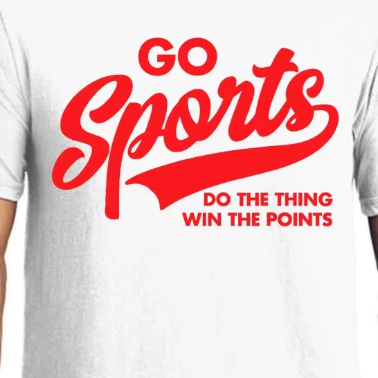 Go Sports Do The Thing Win The Points Funny Red Text Pajama Set