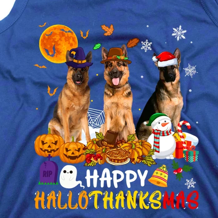 Ger Shepherd Dog Happy Hallothanksmas Xmas Dog Lover Cute Gift Tank Top