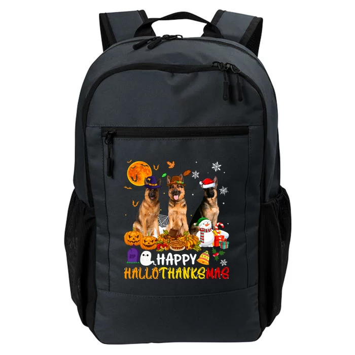 Ger Shepherd Dog Happy Hallothanksmas Xmas Dog Lover Cute Gift Daily Commute Backpack