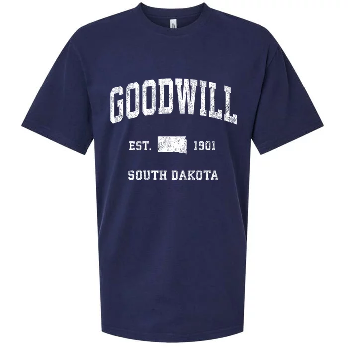 Goodwill South Dakota Sd Vintage Athletic Sports Sueded Cloud Jersey T-Shirt