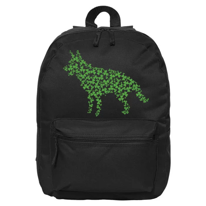 Green Shamrock Dog St Patricks Day 16 in Basic Backpack