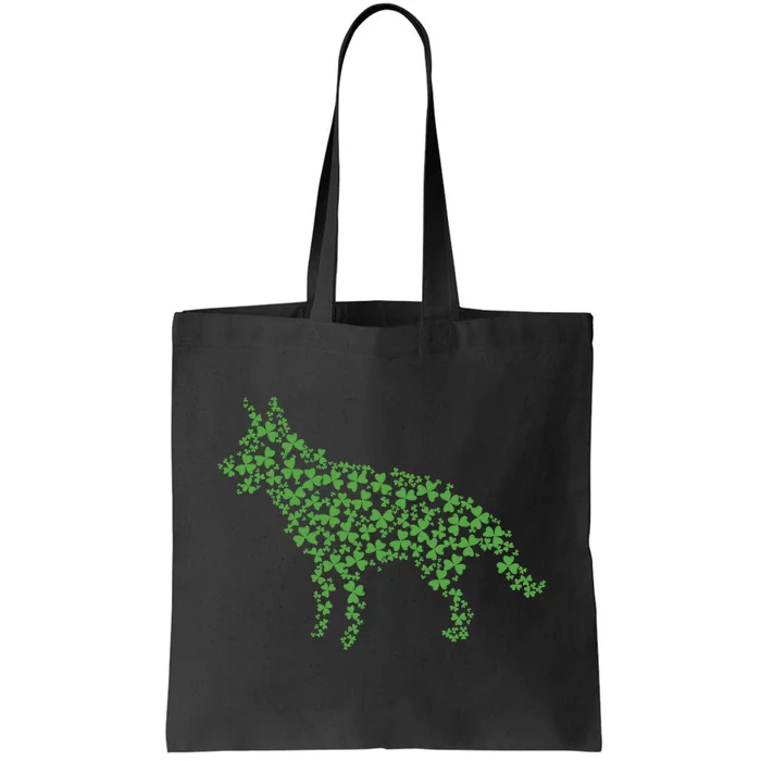 Green Shamrock Dog St Patricks Day Tote Bag