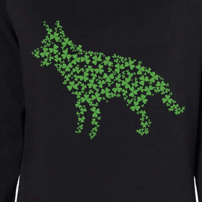 Green Shamrock Dog St Patricks Day Womens California Wash Sweatshirt