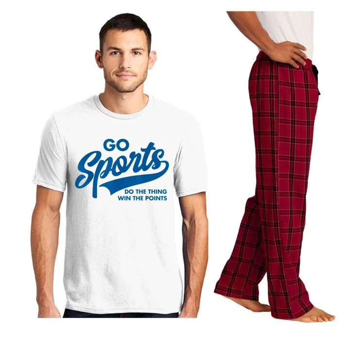 Go Sports Do The Thing Win The Points Funny Blue Pajama Set