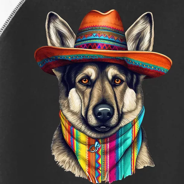 German Shepherd Dog in Cinco De Mayo Sombrero and Poncho Toddler Fine Jersey T-Shirt