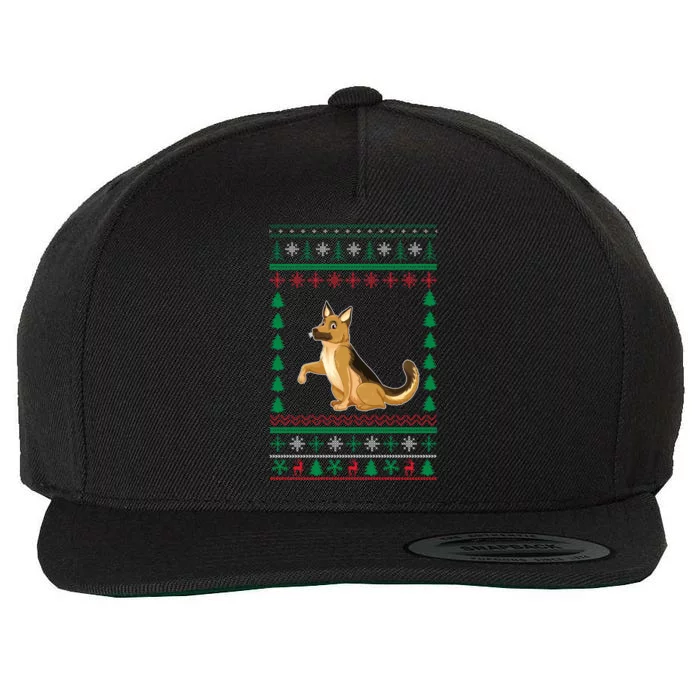 Ger Shepherd Dog Lover Boys Girls Xmas Ugly Sweater Party Gift Wool Snapback Cap