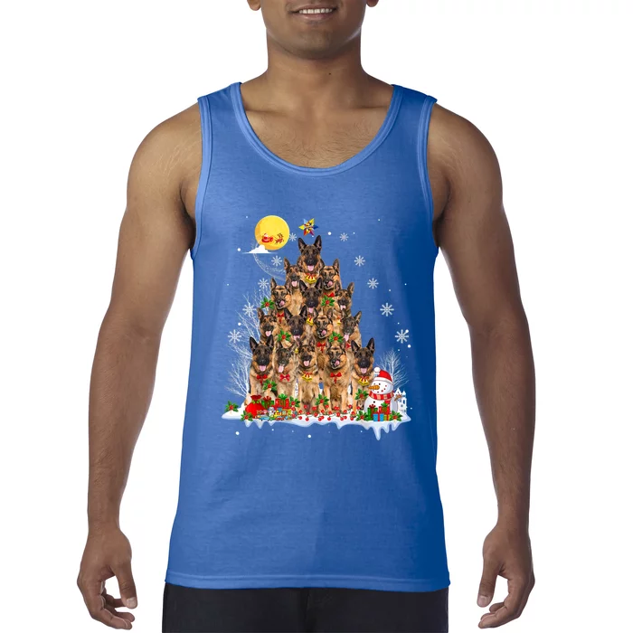 Ger Shepherd Dog Lover Matching Santa Christmas Tree Gift Tank Top