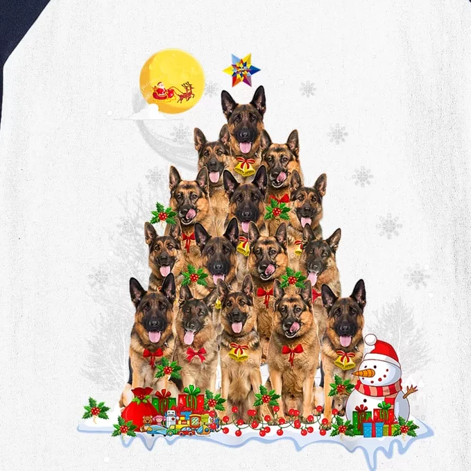 Ger Shepherd Dog Lover Matching Santa Christmas Tree Gift Baseball Sleeve Shirt