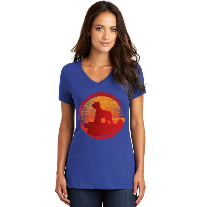 Giant Schnauzer Dog Breed Women's V-Neck T-Shirt