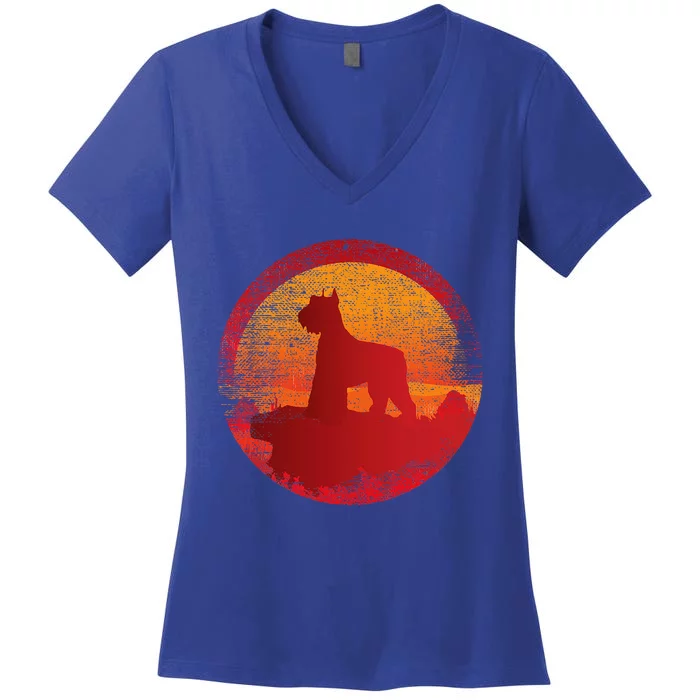 Giant Schnauzer Dog Breed Women's V-Neck T-Shirt