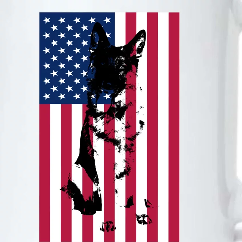 German Shepherd Dog American Flag Patriotic Usa Gift Black Color Changing Mug