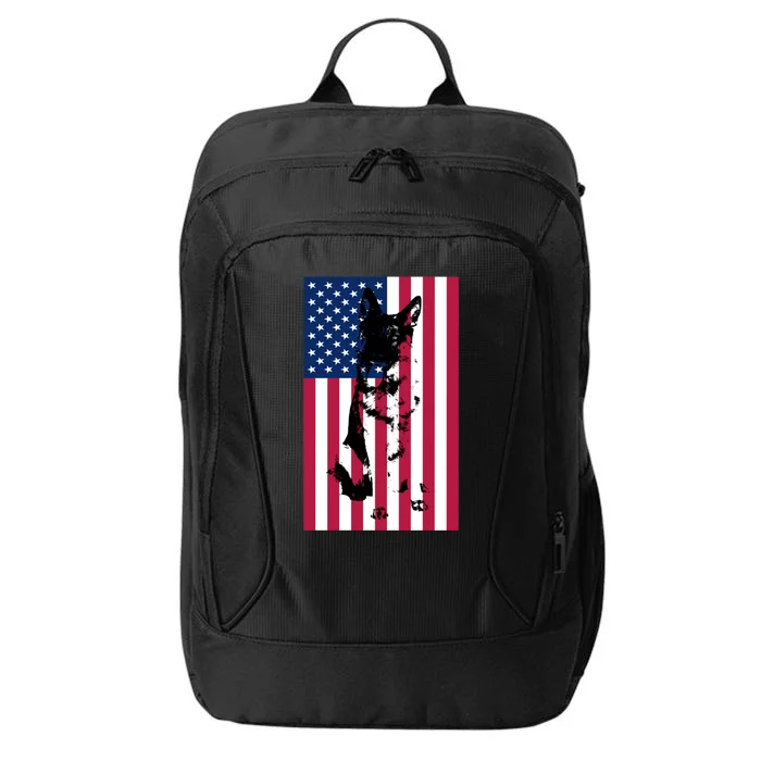 German Shepherd Dog American Flag Patriotic Usa Gift City Backpack