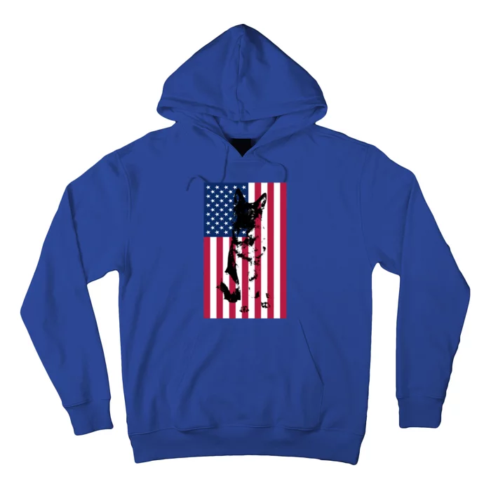 German Shepherd Dog American Flag Patriotic Usa Gift Hoodie