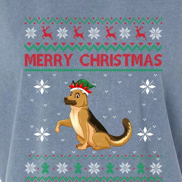 Ger Shepherd Dog Lover Girls Boys Ugly Xmas Sweater Gift Garment-Dyed Women's Muscle Tee