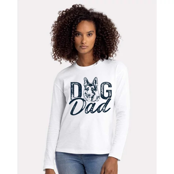 German Shepherd Dog Dad Womens Cotton Relaxed Long Sleeve T-Shirt