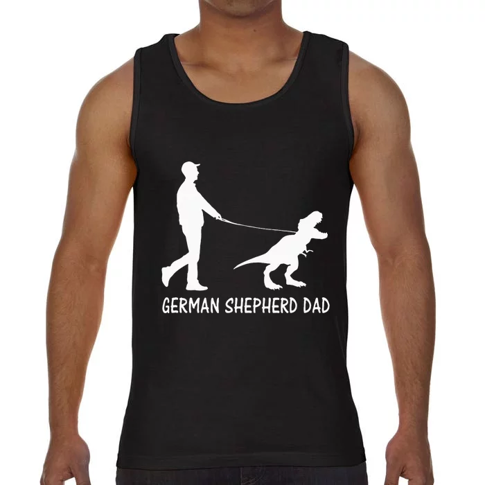 German Shepherd Dad Dinosaur GSD Owners Funny Father's Day Comfort Colors® Tank Top