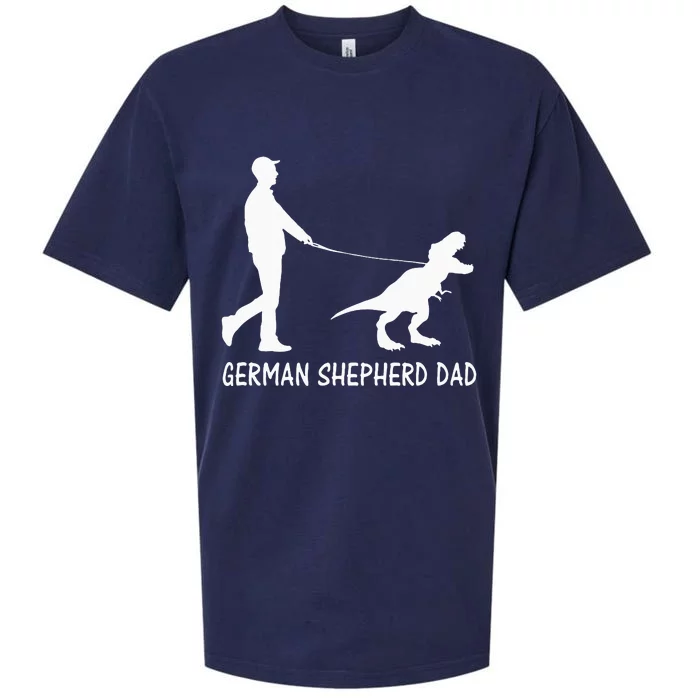 German Shepherd Dad Dinosaur GSD Owners Funny Father's Day Sueded Cloud Jersey T-Shirt