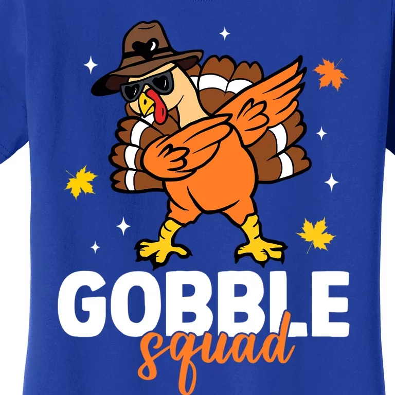 Gobble Squad Dabbing Turkey Autumn Fall Thanksgiving Retro Gift Women's T-Shirt