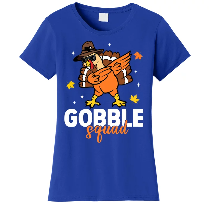 Gobble Squad Dabbing Turkey Autumn Fall Thanksgiving Retro Gift Women's T-Shirt