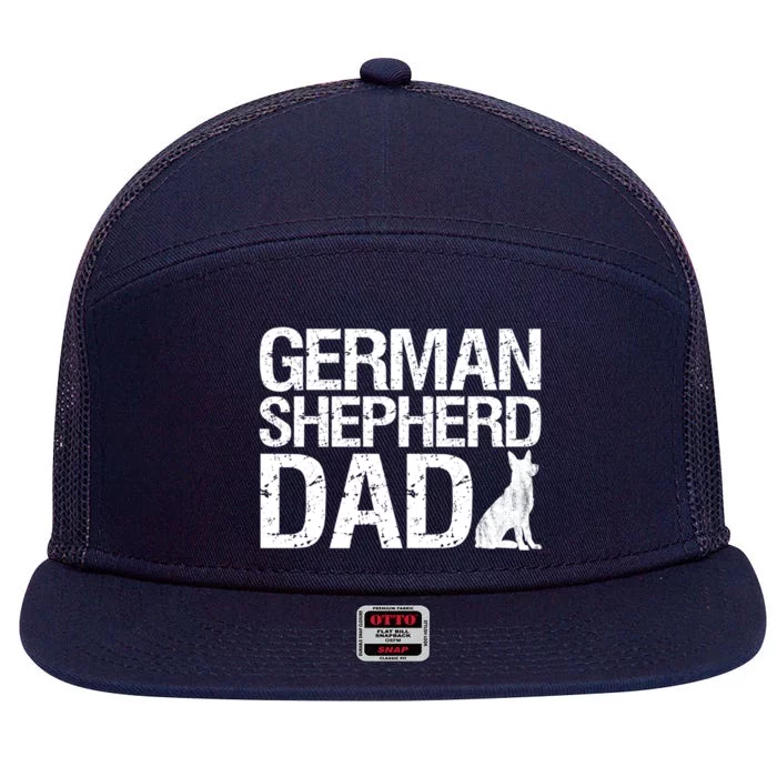 Ger Shepherd Dad Funny Dog Lover Gift 7 Panel Mesh Trucker Snapback Hat